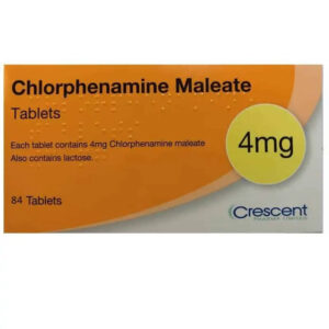 Chlorphenamine 4mg Tablets box for hayfever and allergy relief