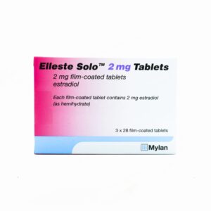 Box of Elleste Solo Tablets used for hormone replacement therapy