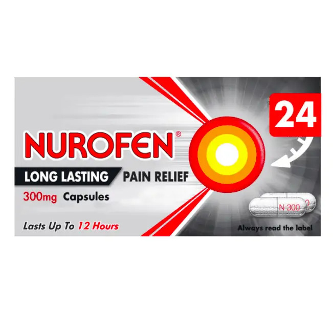 Nurofen Long Lasting Pain Relief 300mg 24 SR Capsules