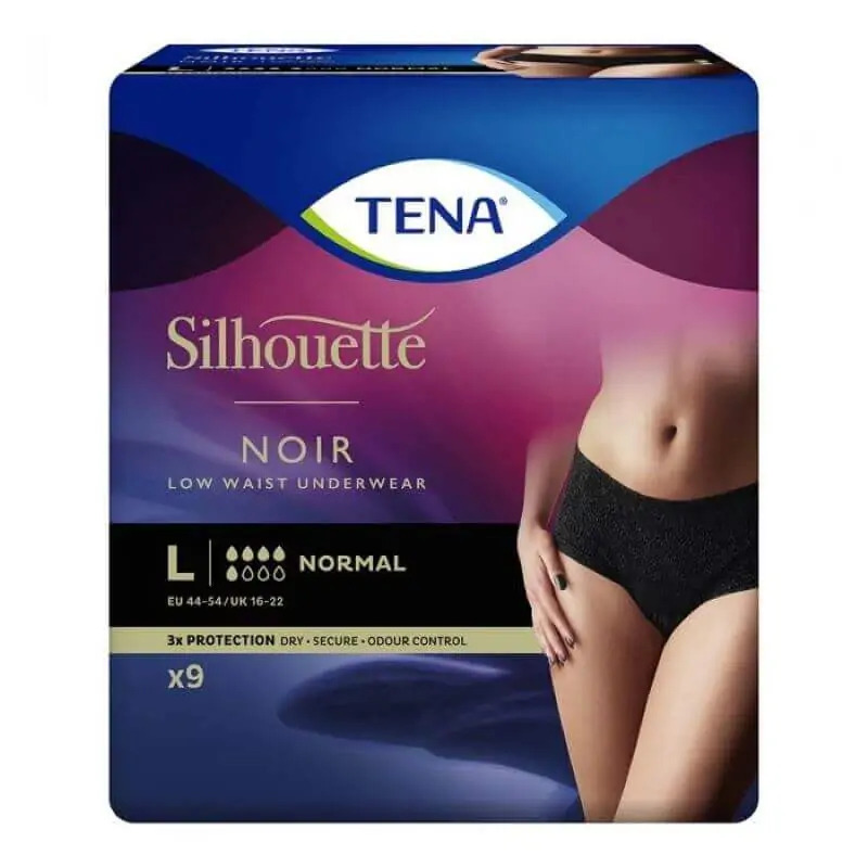 TENA Silhouette Noir Normal Underwear Large – Pack Of 9