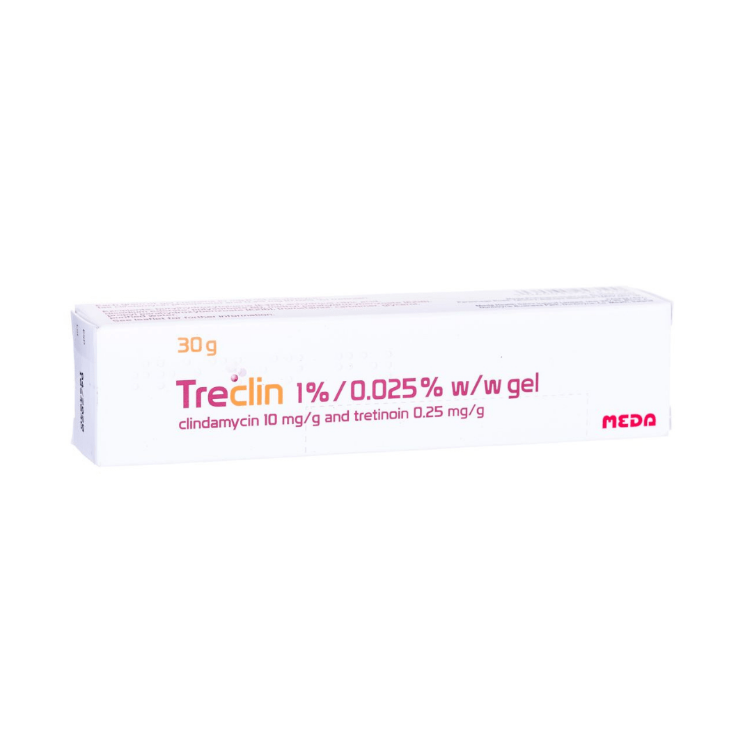 Box of Treclin Gel for acne treatment