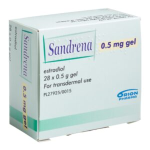 Box of Sandrena used to treat menopausal symptoms