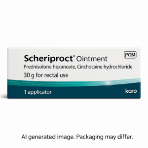Tube of Scheriproct Ointment for treating haemorrhoids