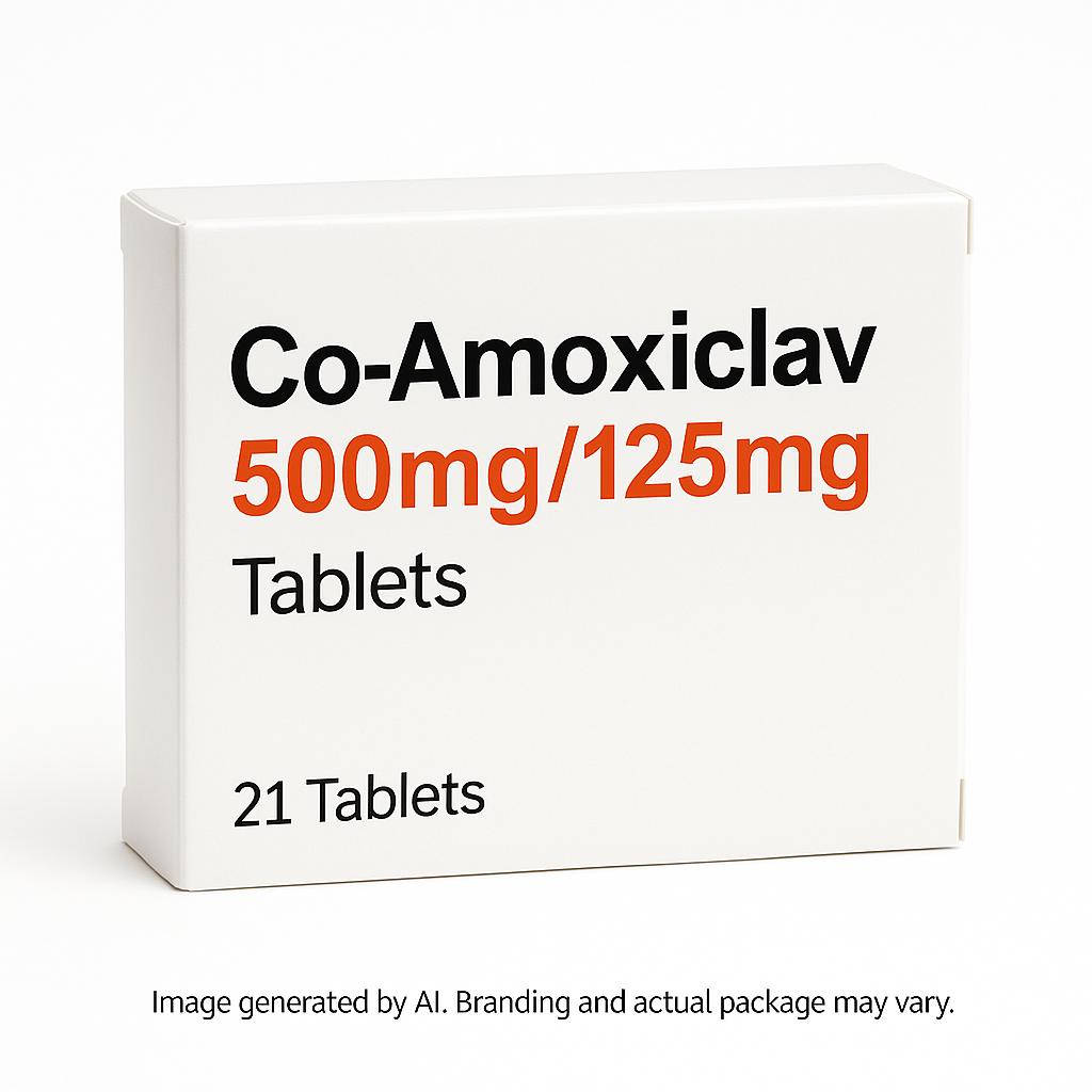 Co-Amoxiclav 500mg125mg Tablets Box