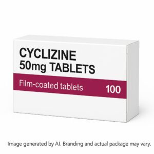 Cyclizine 50mg Tablets Box